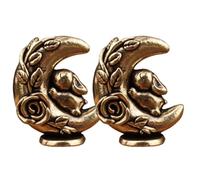 2 piezas de decoración magnética de latón para puerta, diseño de conejito | Cubiertas de cabeza de bisagra de latón para estante de gabinete, dormitorio, sala de estar, casa de campo, entrada