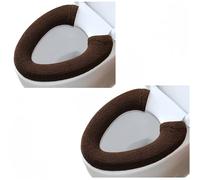 2 piezas de funda de asiento de inodoro más gruesa y suave para el baño con asa, cojín de tapa de inodoro, suave, más gruesa, elástica y lavable