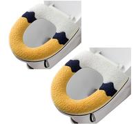 2 piezas de fundas de asiento de inodoro suaves más gruesas para baño con asa, cojín de tapa de inodoro suave más grueso, lavable, se adapta a todos los asientos de inodoro ovalados, gris