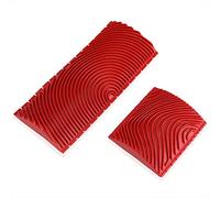 2 piezas de herramientas de grano de madera, pintura de pared de goma, patrón de bricolaje, rodillo de pintura, herramientas de decoración de papel tapiz(rojo)