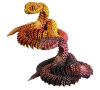 2 piezas de juguete de serpiente impreso en 3D, serpiente de simulación PLA de 7, 9x5, 5x8, 7 pulgadas con articulaciones activas, decoración educativa divertida y vibrante para gabinete, mesi