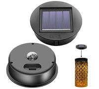 2 piezas de repuesto para lámparas solares: φ8 cm lámparas solares superior de repuesto con LED brillante, IP65 resistente al agua, panel solar colgante parte superior de repuesto, panel solar de