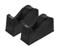 2 Piezas Dispensador de Cinta Adhesiva Negro PP con Núcleo Doble | Cortador de Rollo Recargable, Base Antideslizante, para Manualidades y Organización de Escritorio