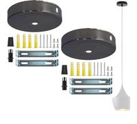 2 Piezas Embellecedor Lampara Techo, 80 x 25 mm Roseton Lampara Techo, Rosetón Cilíndrico, Rosetones Techo, Rosetón de Techo de Metal, para Sala de Estar, Pasillo, Candelabro de Cocina