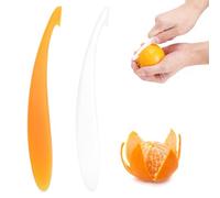 2 Piezas Epluchador de Plástico Naranja, Máquina de Pelado de Naranja de Plástico con Mango Largo, Epluchador de Cítricos Eficaz Gadgets Cocina para Naranjas Mesa Limones Frescos Mandarinas