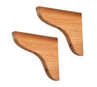 2 Piezas Escuadras para Estante roble Soporte Tabique Pared Madera maciza natural Montaje en pared Soporte Estante Flotante Triángulo Fijo para Escritorio,Estanterías de Cocina (18x24cm)