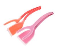 2 Piezas Espátula de Silicona Antiadherente Pinza para Huevos | Diseño de Sujeción Ergonómico, Resistente al Calor y Suave Ollas, para Tostadas, Verduras y Oficina