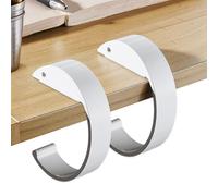 2 Piezas Ganchos de Bolso para Mesa, Soportes para Bolsos de Mesa, Colgador de Bolsos de Mesa, Percha para Bolso en Forma de C para Escritorio, Portabolsas de Mesa, para Oficinas Cafetería (Blanco)