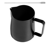 2 Piezas Jarra para Espumar Leche 350ml, con Diseño | Escala Interior, Boquilla Estrecha y Asa Redondeada, para Barras y Estación Espresso, Set