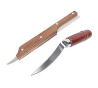 2 Piezas Juego de Abrelatas Cuchillo, Mango de Madera | Herramienta Manual para Cocina, Extrae Pulpa y Abre Fruta Tropical, Uso en Preparación de Bebidas