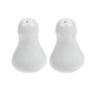 2 Piezas Juego de Salero y Pimentero de Cerámica Blanco para Mesa | Diseño Minimalista y Elegante, Doble Uso para Especias Secas, Recarga Inferior Fácil, Hogar y Buffet