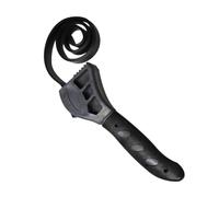 2 Piezas Llave de Correa Ajustable Negra Goma Multifuncional | Agarre Ergonómico, Correa Antideslizante, Útil en Mantenimiento de Tuberías y Reparación de Autos