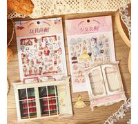 2 piezas/lote Pegatinas Kawaii para álbumes de recortes, Colección de escaparates para niñas, Suministros para scrapbooking, Papelería decorativa para planificador y manualidades wanjushang