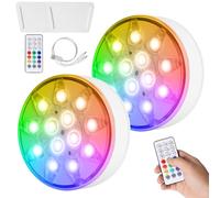 2 Piezas Luces Piscina Sumergibles Led Recargables, 16 Colores Piscina Luz