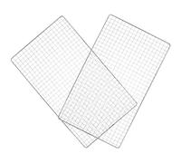 2 Piezas Malla para Barbacoa Rectangular de Acero Inoxidable 44x26 CM | Dos Piezas, Malla Delicada y Superficie Lisa, para Hamburguesas y Parrilla en Carbón