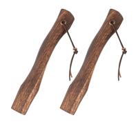 2 Piezas Mango de Mini Corto de Madera, Curvo, Café