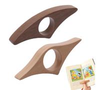 2 Piezas Marcadores de Páginas de Madera Anillo de Libro de Madera Marcador de Pulgar Hecho A Mano Marcapáginas de Haya Y Nogal Natural para Amantes de Libros, Ratones de Biblioteca Y Profesores