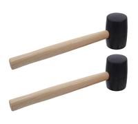 2 Piezas Mazo de Goma Mango de Madera y Trabajo al Aire | Impacto de Baja Rebote, Mango Ergonómico de Madera, Cabeza de Goma Blanda Gruesa, Incluye Repuesto