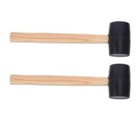 2 Piezas Mazo de Goma Mango de Madera y Trabajo de Joyería Negro | Cabeza de Goma Gruesa y Blanda, Mango Ergonómico de Madera, Adecuado para Bricolaje y Pavimentos