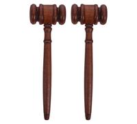 2 Piezas Mazo de Juez de Madera Maciza Bloque, Diseño Ergonómico | Acabado Encerado y Liso, Equilibrio de Peso Optimizado, para Podios, Reuniones de Club y Uso Doméstico