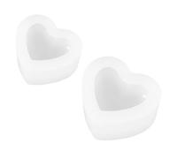 2 Piezas Molde de Silicona para Corazón DIY, Blanco | Desmolde Fácil y Acabado Liso, Reutilizable para Decoración, Manualidades y Regalos Hechos a Mano