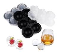 2 Piezas Moldes de Cubitos de Hielo Redondos, 4,7 cm Cubiteras para Hielo Redondos con Tapa, Molde Hielo Silicona Grandes Redondo Sfera, Reutilizable y Sin BPA, para Whisky, Cócteles y Otras Bebidas