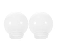 2 Piezas Pantalla de Lámpara Globo Acrílica de Color Leche | Acabado Liso y Textura Fina, Diseño Esférico Sencillo, para Entrada y Luminarias de Pared o Poste