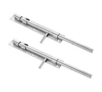 2 Piezas Pestillo de Bloqueo de Acero Inoxidable Grueso | Orificios de 5,6mm y 23/216mm, Acabado Pulido, Montaje Horizontal, para Puertas de Madera y Granero