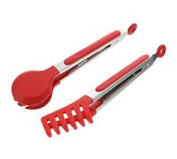 2 Piezas Pinzas de Silicona, Manejo Ligero Seguro | Acero Inoxidable, Tpe y Plástico, Agarre Firme, Aptas para Pasta y Ensalada