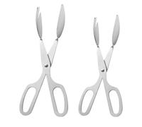 2 Piezas Pinzas para Ensalada de Acero Inoxidable, Tijera, Plata | Diseño Ergonómico Antideslizante, sin Sustancias Químicas, para Verduras y Queso, Adecuado en Fiestas y Servicio