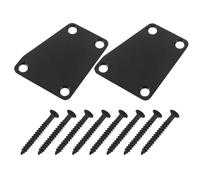2 Piezas Placa de Mástil de Guitarra de Metal Negra con Tornillos