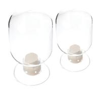 2 Piezas Portacerillas de Vidrio Tapa, Estilo Simple Decorativo | Capacidad 250ml y 125ml, Base Estable, para Cocina, Dormitorio y Uso en Restaurante
