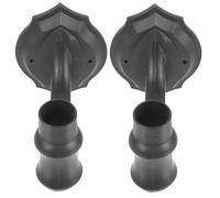 2 Piezas Portalámparas de Pared de Plástico Negro, Soporte Solar | Accesorio para Pasillos, Jardines y Césped, Diseño Sencillo y Clásico, Montaje Estable para Exterior