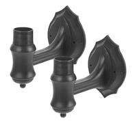 2 Piezas Portalámparas de Pared Solar Plástico Negro