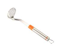 2 Piezas Prensador de Patatas Portátil de Acero Inoxidable | Diseño Hueco y Antiescaldado, Orificio para Colgar, Útil Calabaza y Alimentos, Color Naranja