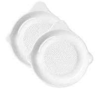 2 Piezas Rallador de Ajo de Cerámica, Blanco, para Cocina | Elevados y Acabado Pulido, Agarre Lateral Doble, Útil Hierbas y Cebolla, Guardado Colgante
