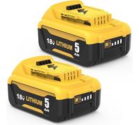 【2 Piezas】 Recambio para Dewalt Batería 18V 5000mAh DCB184 DCB180 DCB181 DCB182 DCB200 Batería para Dewalt 18V DCB201 DCB201-2 DCB200-2 DCB204-2 DCB205-2 con LED Indicador