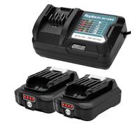 2 Piezas reemplazar batería 12V 2000mAh BL1021B con Cargador DC10WD para makita BL1041B 97339-1 197296-9 DF031D DF0331D TD110D JR103D TM30D TM30DZ