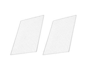 2 Piezas Rejilla de Acero Inoxidable para Barbacoa, Cuadrada | Accesorio para Parrilla Eléctrica y Carbón, Superficie Lisa, Fácil Limpieza, Evita Caídas de Alimentos