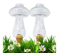 2 Piezas Riego Plantas Vacaciones 300ML, Regar Plantas Vacaciones Automatico, Riego Automatico Macetas, Autorriego para Macetas Sistema, Dispensador Agua Cono Interior Riego Goteo Flores (Champiñón)