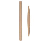2 Piezas Rodillo de Madera para Masa y Repostería, Control Preciso | Haya Maciza, Superficie Lisa Antiadherente, para Pasta y Base de Tarta, Diseño Clásico Beige