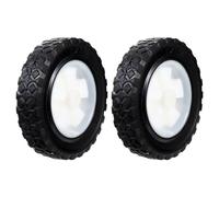2 Piezas Rueda de Goma Negra de 6 Pulgadas Silenciosa | Patrón Diamante, Resistente a Pinchazos, para Mantenimiento de Jardín y Uso Robot o Carro