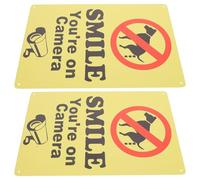 2 Piezas Señal de Advertencia de Metal Amarillo para Perro, Hierro