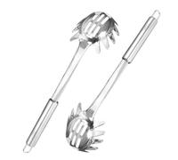 2 Piezas Servidor de Fideos de Acero Inoxidable Mango Ergonómico | Diseño Ranurado, Almacenamiento Colgable, para Espaguetis y Fettuccine, Uso en Buffet y Cocina