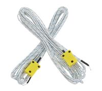2 Piezas Sonda Térmica Termopar Tipo K Miniconector Flexible | Compatible Controladores de Temperatura, Cable de Alta Temperatura, Uso en Laboratorio y Mantenimiento