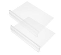 2 Piezas Soporte Acrílico de Mesa, Base Estable | Doble Cara Vertical, Carga Inferior, Acabado Transparente y Superficie Lisa, para Fotos, Folletos y Ferias