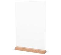 2 Piezas Soporte de Mesa con Base de Madera, Doble Cara | Expositor Moderno para Tarjetas y Folletos, Diseño en T Vertical, Superficie Lisa y Fácil de Limpiar