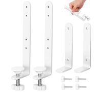 2 Piezas Soporte de Mesa de Hierro Blanco para Tablero Perforado | Panel Escritorio Organizador Pared, Instalación Fácil y Resistente al Desgaste, Soporte Fiable para Uso en Escritorio
