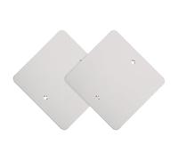 2 Piezas Tapa Ciega de Acero Inoxidable para Caja Eléctrica, Plata | Acabado Pulido y Liso, Diseño Compacto Moderno, Incluye Tornillos de Montaje para Reparación del Techo