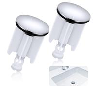 2 Piezas Tapón Universal para Lavabo de Baño,40MM Tapón de Lavabo,Unidades Tapón de Desagüe de Lavabo,Tapón de Desagüe de Regulable en Altura,Tapón de Baño para Fregaderos de Cocina y Baño